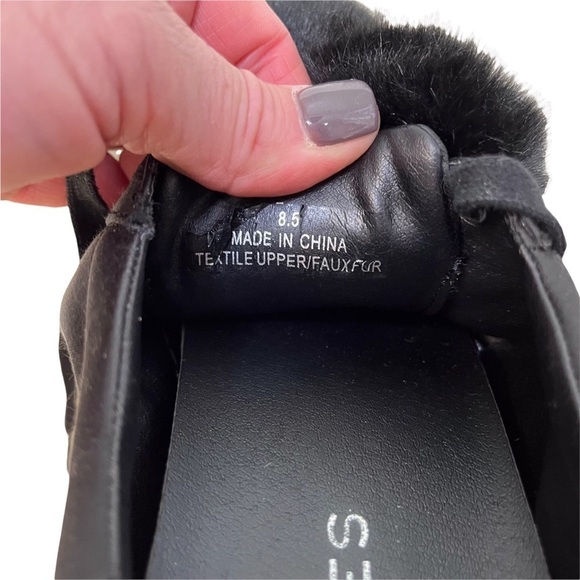 J/Slides NYC Alpha Satin Pom Poms Sneaker Black Lace Up Size 8.5 Platform - Picture 11 of 11